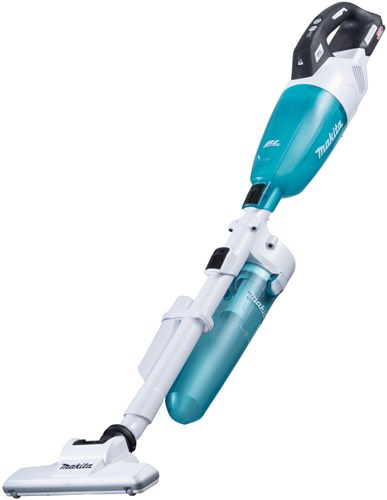 Makita cl001gz22 | aspirateur balai | 40 V maximum | version blanche avec capsule transparente bleue | avec dépoussiéreur cyclone | corps | sans piles ni chargeur