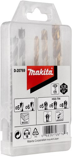Accessoires Makita d-20769 jeu de forets 1 4 forme e - d-20769