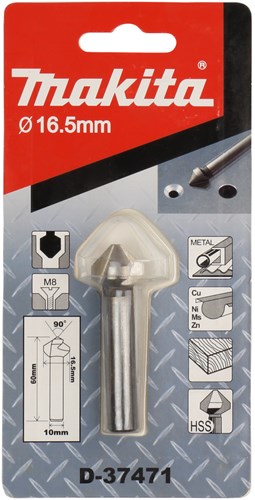 Accessoires Makita foret à fraiser 3 coupes longueur 60mm taille de filetage m8 diamètre 16.5mm - d-37471