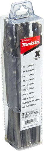 Makita accessoires jeu de forets et burins 10 pièces - d-46361 d-46361