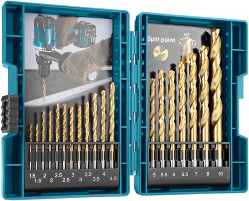 Makita accessoires jeu de forets hss-tin 19pcs - d-67527 - d-67527