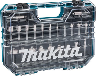 Accessoires Makita d-74778 | kit de fraisage | 8 mm | 22 pièces | dans un coffret en plastique - d-74778