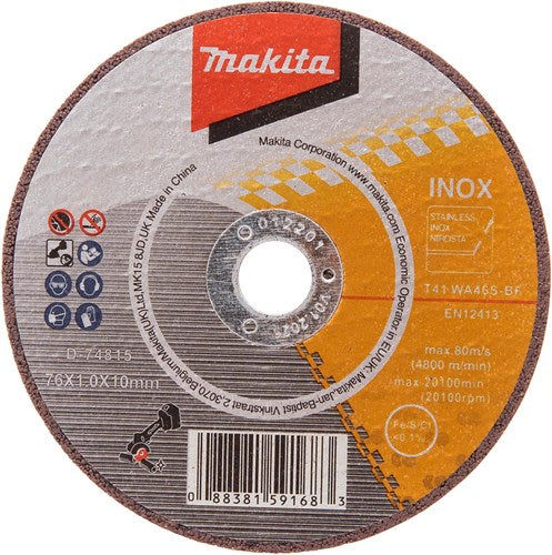 Makita d-74815-5 | disque à tronçonner | acier inoxydable | 76mm - pour dmc300