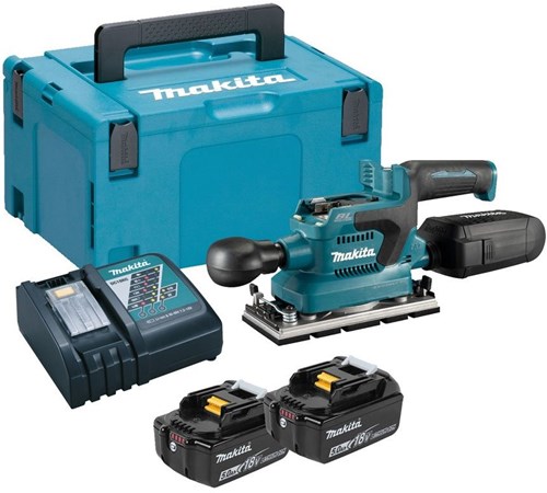Makita dbo380rtj | ponceuse orbitale sans fil | 18v | Li-ion | Batterie 2 x 5,0 Ah + chargeur rapide | dans mbox-dbo380rtj