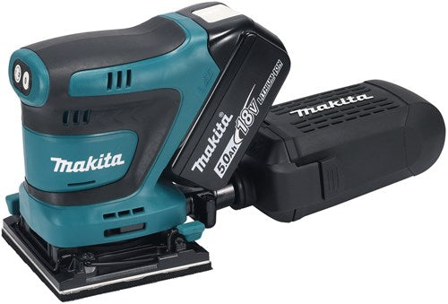 Ponceuse orbitale sans fil Makita dbo480rtj | 18v | Batterie 2 x 5,0 Ah + chargeur rapide | dans mbox-dbo480rtj