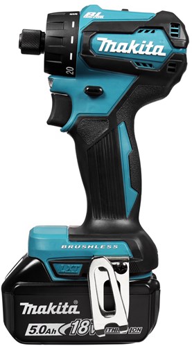 Makita ddf083rtj tournevis sans balais 18v, batterie 5,0 ah (2 pièces), chargeur rapide, mbox