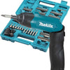 Tournevis Makita df001dw 3,6 V avec batterie Li-ion 1,5 Ah intégrée, chargeur, étui, 81 pièces acc. ensemble - df001dw