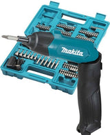 Tournevis Makita df001dw 3,6 V avec batterie Li-ion 1,5 Ah intégrée, chargeur, étui, 81 pièces acc. ensemble - df001dw - afbeelding 1