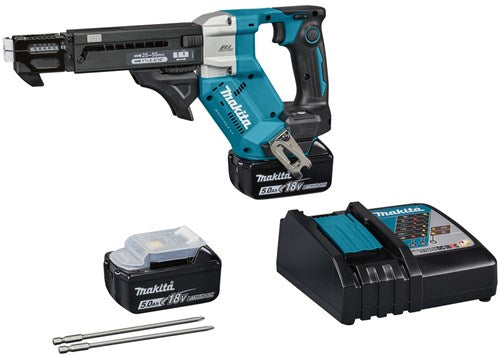 Makita dfr551rtj | 18v | machine à vis | 25-55mm | 5,0 Ah (2 pièces) | chargeur rapide | dans la mbox dfr551rtj