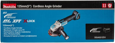 Makita dga521zx1 | 18v | meuleuse d'angle | 125 mm | x-verrouillage | corps | sans piles ni chargeur | avec interrupteur de verrouillage - dga521zx1
