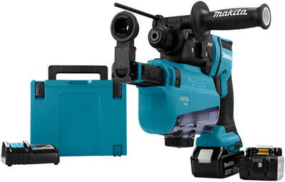 Makita mr182twju perceuse à percussion combinée à batterie 18v | sds-plus | 5.0ah dans mbox avec extraction de poussière - hebr182twju
