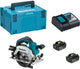 Makita dhs660rtj - scie circulaire 18 v batterie 165 mm 5,0 ah (2 pcs), chargeur rapide, mbox
