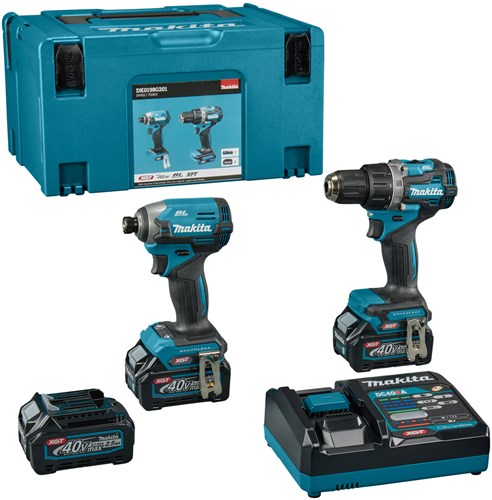 Makita dk0198g201 | Forets combinés et vis (à chocs) 40 V max | Batterie 3 x 2,5 Ah + chargeur rapide - dk0198g201
