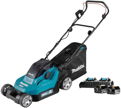 Makita dlm382pt2 | tondeuse à gazon à batterie | 38 cm | avec 2 piles 18 V 5,0 Ah