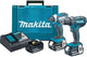 Makita dlx2127x1 ensemble combiné - perceuse/visseuse ddf482 18v + tournevis à percussion dtd152 batterie 3,0 ah (3 pcs), chargeur rapide en étui