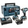 Makita dlx2131jx1 perceuse à percussion sans fil 18v dhp482 + tournevis à percussion dtd152 ensemble combiné (batterie 3x 3,0ah) dans mbox