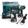 Ensemble combiné Makita dlx2145tj | Perceuse à percussion sans fil dhp458 + visseuse à percussion sans fil dtd152 | Li-ion 18 V 5,0 Ah