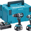 Makita dlx2180tj - perceuse à percussion sans fil dhp484 + visseuse à percussion sans fil dtd153 18v 5,0ah li-ion