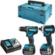 Makita dlx2289tj ensemble combiné - perceuse et tournevis ddf485 18v + tournevis à percussion à batterie dtd153 avec piles 5,0ah