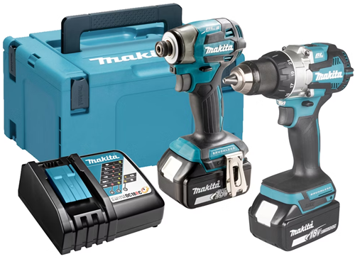 Makita dlx2527tj pack combo 18v perceuse sans fil ddf489 + visseuse à percussion dtd173z batterie 5,0 ah (2 pcs), en mbox