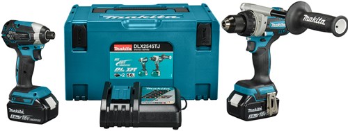 Makita dlx2545tj ensemble combiné 18v perceuse/tournevis ddf492 + tournevis à percussion dtd153 (2x 5,0ah et chargeur) dans mbox - dlx2545tj