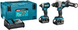 Makita dlx2545tj ensemble combiné 18v perceuse/tournevis ddf492 + tournevis à percussion dtd153 (2x 5,0ah et chargeur) dans mbox - dlx2545tj - afbeelding 1
