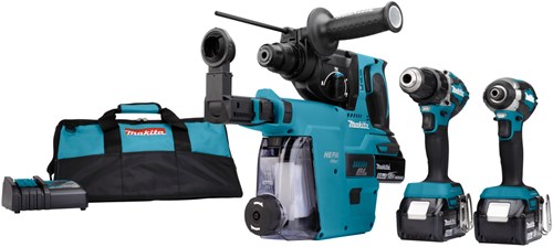 Makita dlx3106tw1 | ensemble combiné avec ddf484, dtd153z et hebr242 | 18v-dlx3106tw1