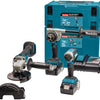 Makita dlx3155tj | ensemble de combinaisons | 18v | perçage, vissage (à percussion) et meulage | ensemble | 5,0ah | dans mbox-dlx3155tj