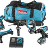 Makita dlx4017 kit de démarrage avec 4 machines Li-ion 18 V | 3 piles - dlx4017