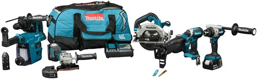 Ensemble combiné Makita dlx7031tx1 - ddf492 + dtd153 + hebr243 + dga504 + dhs660 + djr187 + dtm52 | y compris 2x batterie 5,0 Ah et chargeur - dlx7031tx1