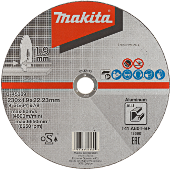 Makita disque à tronçonner 230x1,9mm aluminium - b-45369 (10 pièces)