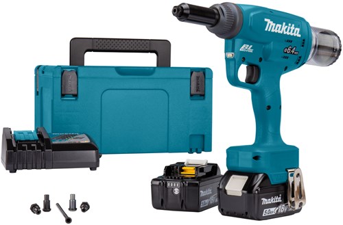 Makita drv250rtj | pince à rivets aveugles à batterie | 18v | 5,0 Ah | Li-ion | mbox
