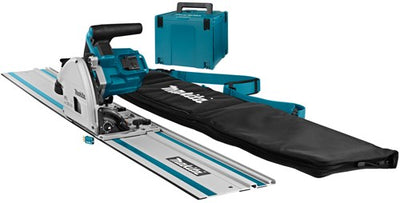 Scie plongeante sans fil Makita 165mm 2x18v nue + scie et rail de guidage