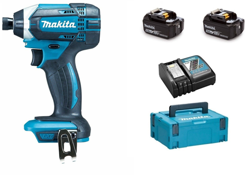 Makita dtd152rtj tournevis à percussion à batterie 18v batterie 165nm 5,0ah (2 pièces), chargeur rapide, m-box