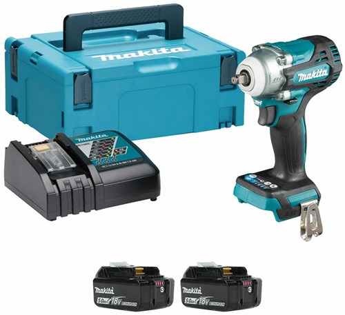 Makita dtw302rtj | clé à chocs à batterie | 18v | Batterie 2 x 5,0 Ah + chargeur rapide | dans mbox