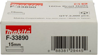 Accessoires Makita longueur de brad 15mm version fil galvanisé épaisseur 1,61mm - f-33890