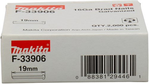 Accessoires Makita longueur de brad 19mm version fil galvanisé épaisseur 1,61mm - f-33906