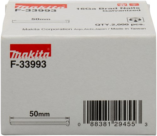Accessoires Makita longueur de brad 50mm version fil galvanisé épaisseur 1,61mm - f-33993