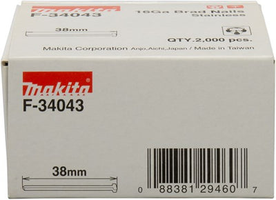 Accessoires Makita brad inox longueur 38mm version inox A2 épaisseur fil 1.61mm - f-34043