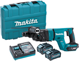 Marteau combiné à batterie Makita HR007GM201 | 40 V maximum | sds-plus | Batterie 2 x 4,0 Ah + chargeur rapide | dans un coffret en plastique - afbeelding 1