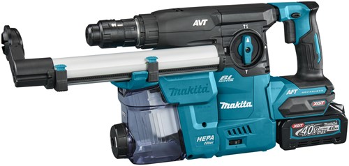 Marteau combiné à batterie Makita HR009GM202 | 40 V maximum | sds-plus | Batterie 2 x 4,0 Ah + chargeur rapide | dans un coffret en plastique - hr009gm202