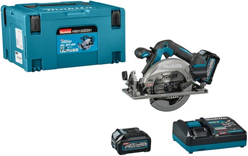 Makita hs012gd201 | 40 V maximum | scie circulaire à batterie | 165 mm | Batterie 2 x 2,5 Ah + chargeur rapide | dans mbox hs012gd201