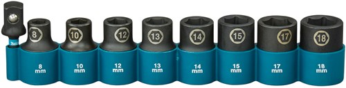Jeu de douilles à chocs Imp Makita act noir, 1 2 9 pièces - e-16645