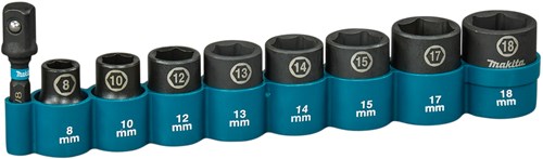Jeu de douilles à chocs Imp Makita act noir, 3 8 9 pièces - e-16639