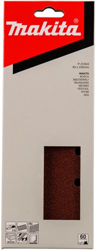 Accessoires Makita feuille abrasive k60 93x228 rouge g. -p-31843
