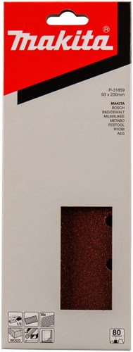 Makita accessoires feuille abrasive k80 93x228 rouge g. -p-31859