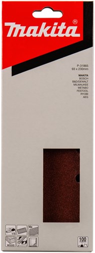 Makita accessoires feuille abrasive k100 93x228 rouge g. -p-31865