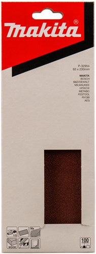 Makita accessoires feuille abrasive k100 93x228 rouge - p-32954