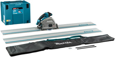Makita sp001gz06 | scie plongeante à batterie | 40 V maximum | excl. batteries et chargeur avec émetteur AWS | 2 x rail de guidage 1500 mm | bandes de connexion dans un sachet - sp001gz06