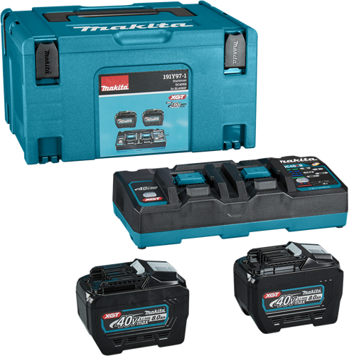Kit de démarrage de batterie Makita xgt dc40rb 2xbl4080f